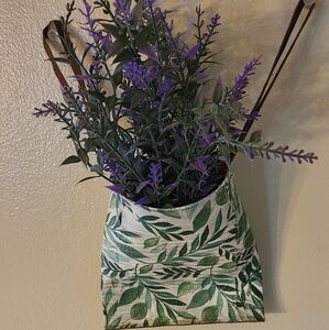 Hand Crafted Mini Smash Can Wall Decor With Lavendar Floral Accent